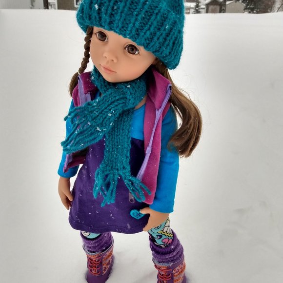Matching Hat and Scarf for American girl / Gotz 18" doll - Picture 2 of 3